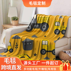 跨境diy热卖法兰绒a类毛毯数码印花儿童图案双面绒印花午睡空调毯