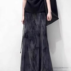 Douyin プレミアムタイダイスカート女性用 2025 夏新作ウエストゴム A ラインヒップスカートルーズロングスカート