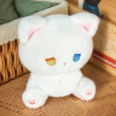 呆萌emo忧郁小猫玩偶异瞳猫咪毛绒玩具创意公仔生日礼品批发直销