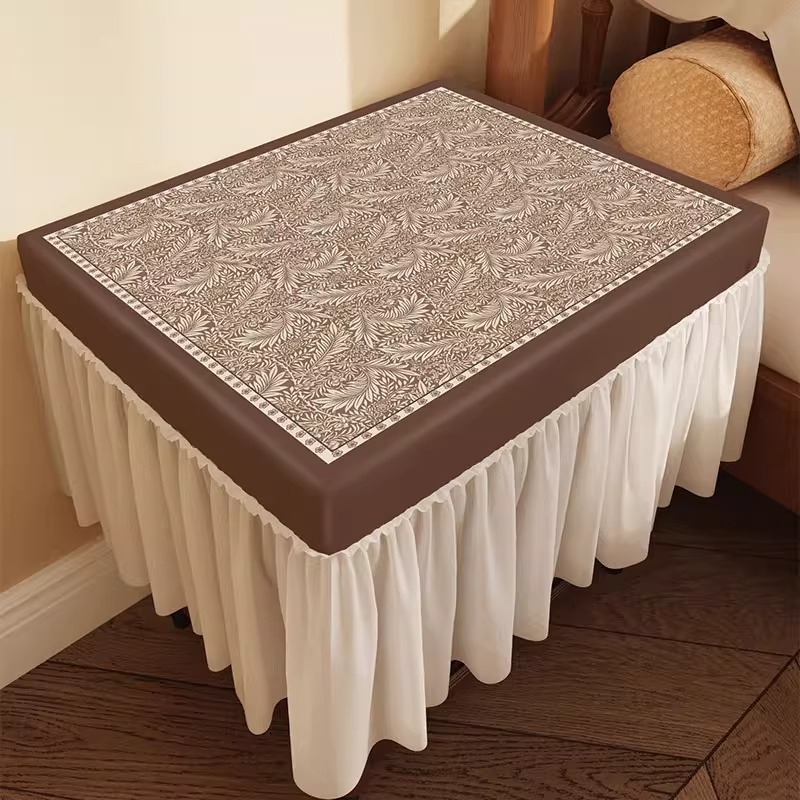 New French-Style Bedside Table Cover, Light Luxury High-End Tablecloth, Cover, Protective Pad, Non-Slip Full Wrap for Home Use