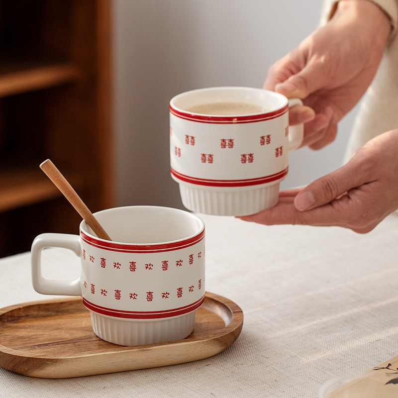 INS estilo pareja agua taza regalo de boda taza de boda Taza de cerámica regalo de boda vintage cerámica