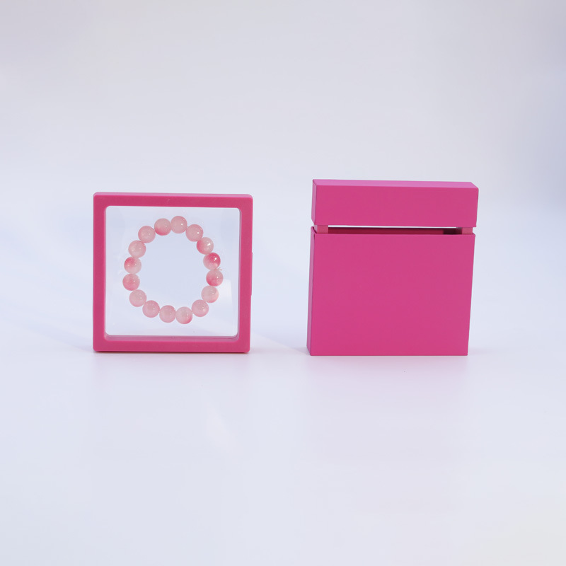 Caja de cajón de papel exterior multicolor extraída Caja de suspensión de almacenamiento Anillo de embalaje de red Caja de joyería de cristal antioxidante