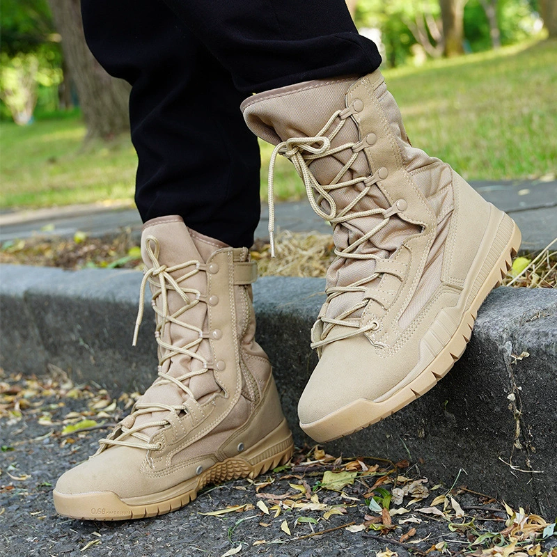 Летние новые пустынные сапоги мужские высокие дышащие сверхлегкие боевые сапоги походы на открытом воздухе спортивные сапоги на молнии