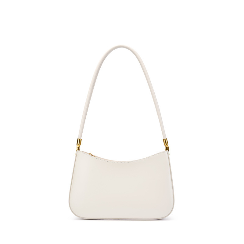 Spring/Summer 2025 New Niche Design Genuine Leather Commuter Baguette Bag French Style Underarm Shoulder Bag Retro Women's Handbag - Thumbnail 8