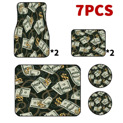 Car Printed Floor Mats 7-Piece, Universal Foot Pad - j17-disneybackstage-t