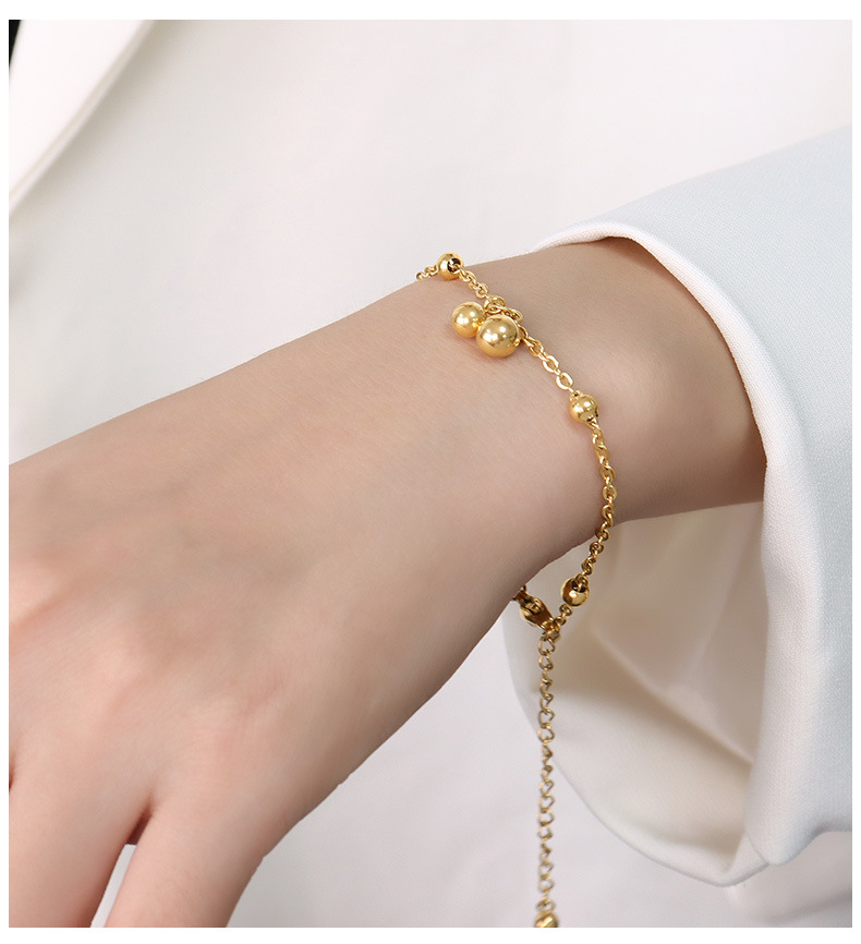 fashion titanium steel 18K gold steel ball bracelet wholesalepicture3