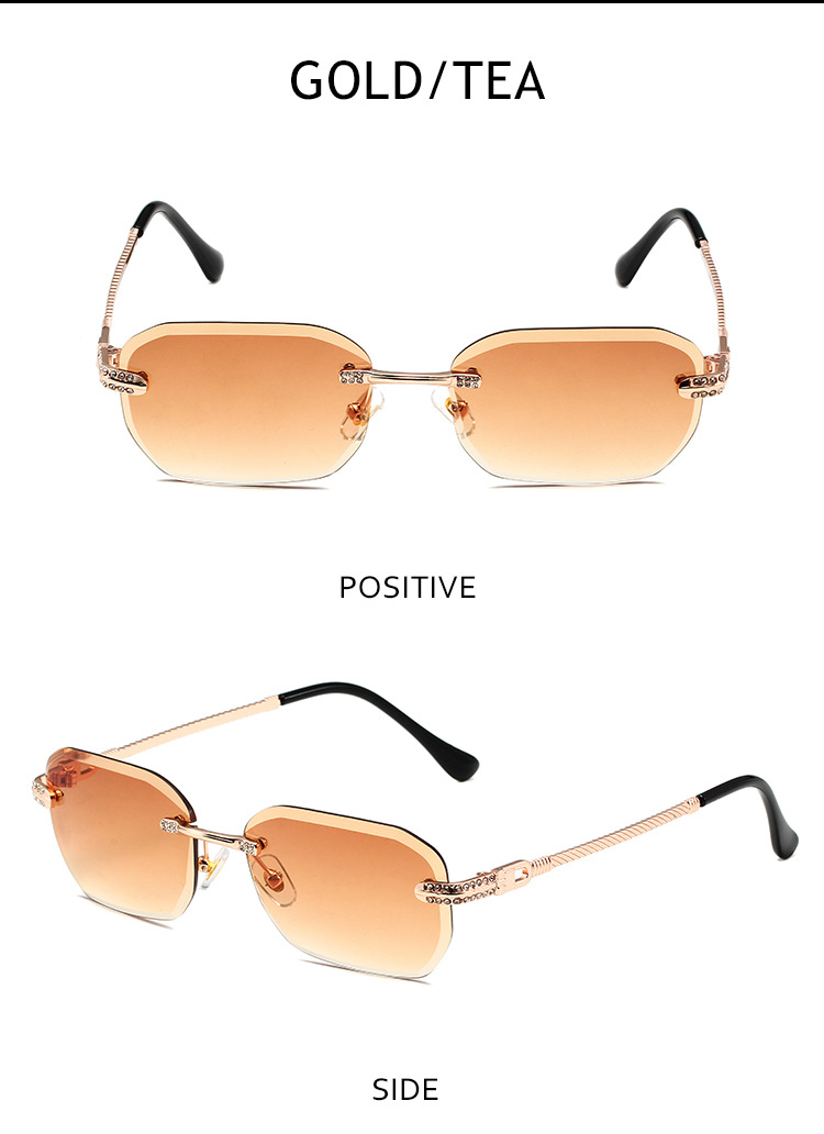 96g Weight Frameless Glasses Structure Sunglasses Classification PC, UV400 Protection Lens Material Square Glasses Style Outdoor Occasion Solid Color Pattern All Seasons Season Unisex Gender Simple Style, Classic Style Style Simple Style Classic Style Solid Color PC UV400 Protection Square Frameless Women's Sunglasses 9