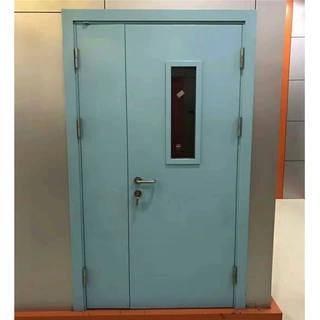 隔音钢质门病房门带观察窗子母平开一体折弯成型森工生产厂家