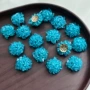 小众清凉蓝色串珠鞋花