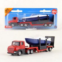 德国仕高品牌Siku1613平板拖车与快艇卡车工程车合金模型儿童玩具