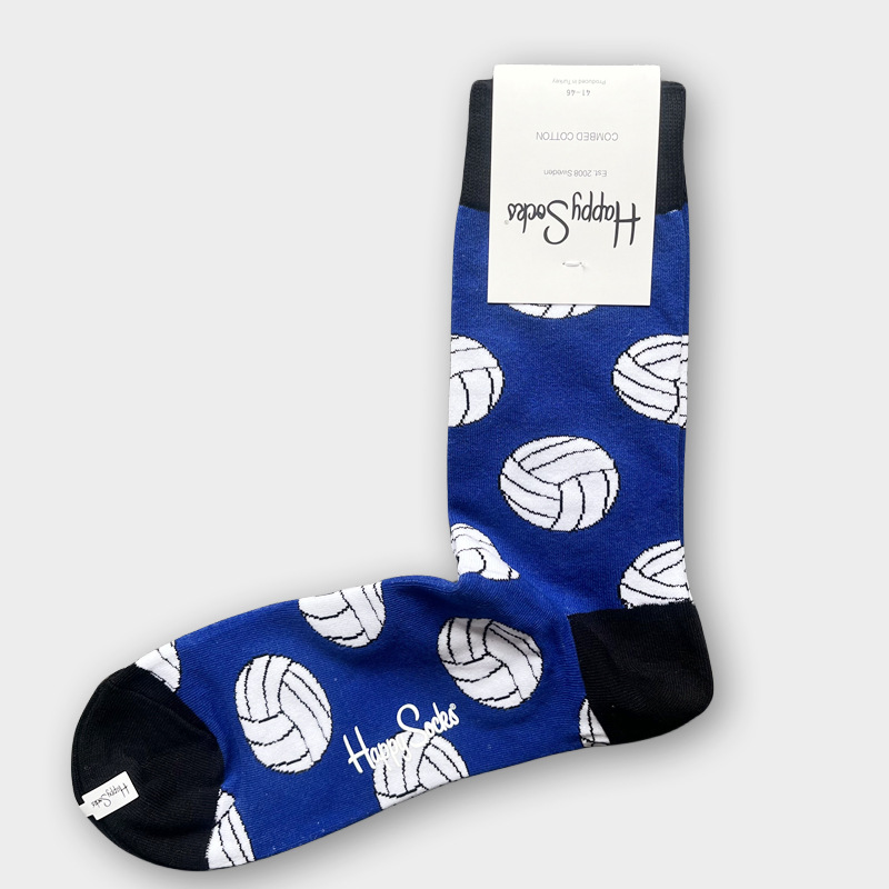 ハッピーソックス メンズソックス ミドル丈 コーマ綿 吸汗消臭 通気性 スウェーデン製 おしゃれ カラフル 薄手