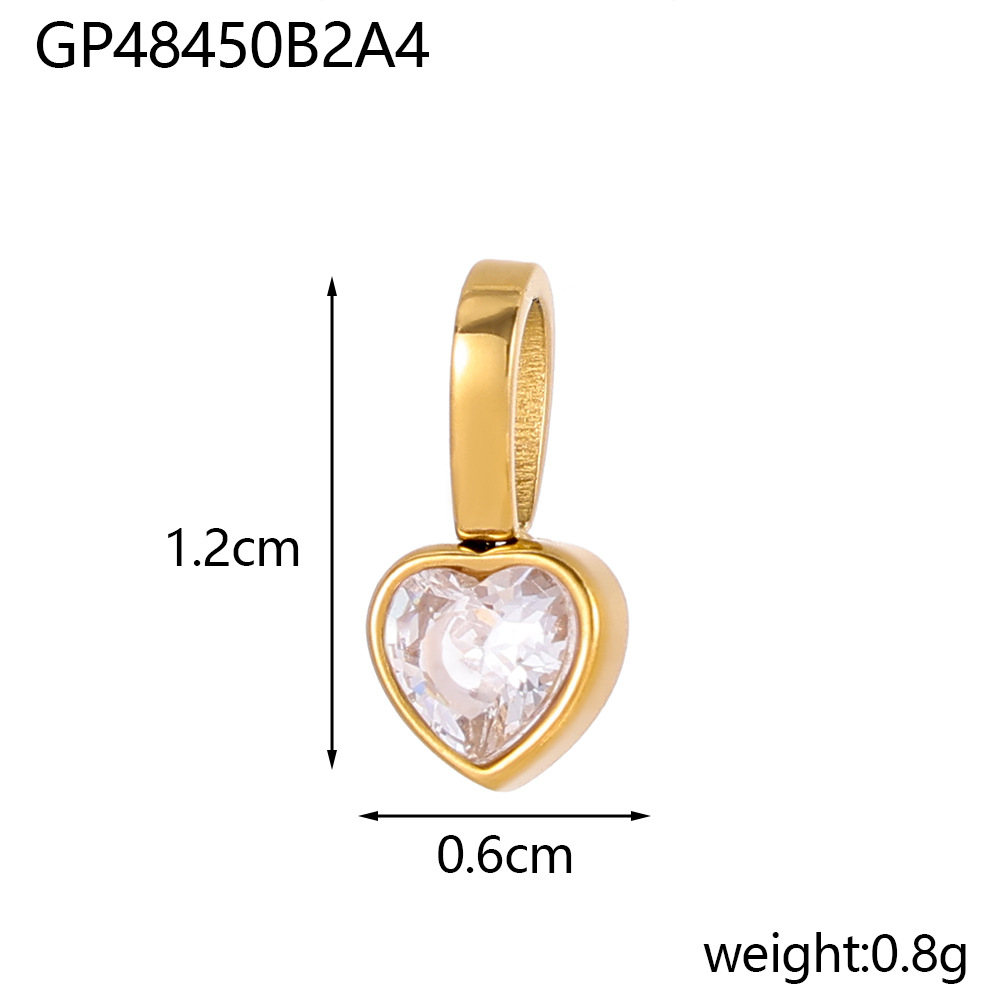 15g Weight Pendant, Chain Jewelry Making Type 12*6mm, 45cm Jewelry Making Size Zircon Inlay Material DIY Jewelry Accessories Classification 1 Piece Quantity 304 Stainless Steel Material Heart Shape Pattern Plating Design Basic, Modern Style, Simple Style Style 1 Piece 12*6mm 45cm 304 Stainless Steel Zircon Heart Shape Pendant Chain 6