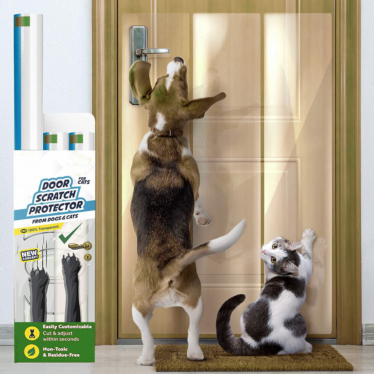 Pvc gato y perro mascota anti-arañazos resistente al desgaste cinta de protección del hogar cinta protector de puerta de perro