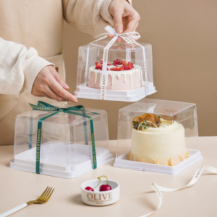 3/4/5 inch small four inch cake box mousse cake box strawberry cake box transparent portable western point box