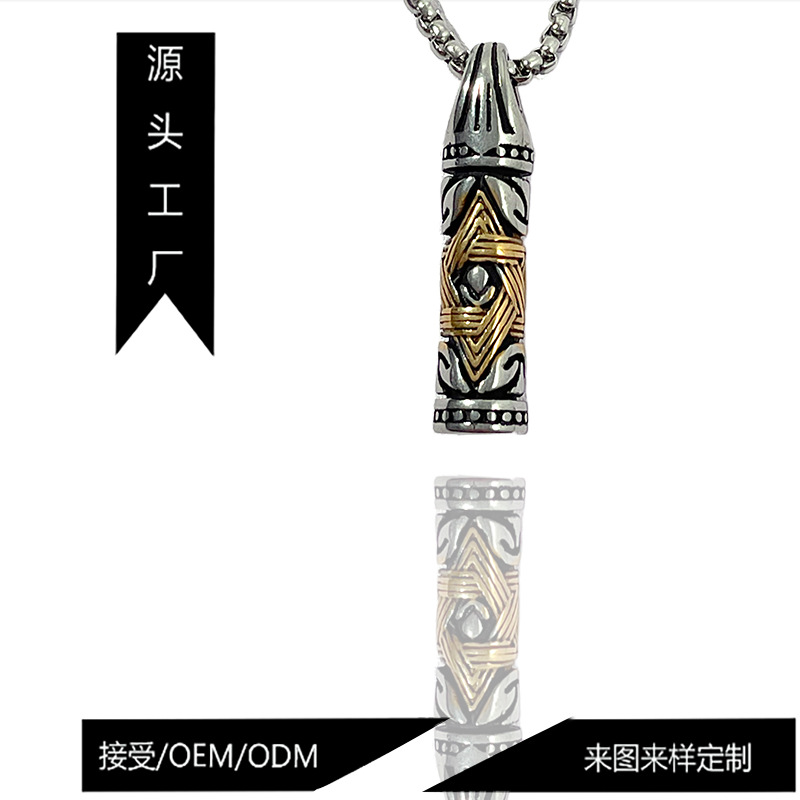 Nuevos productos transfronterizos de acero inoxidable, collar de colgante de seis pontas, moda, joyería para hombres
