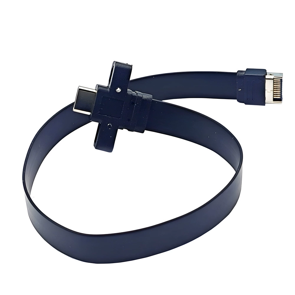 Кабель-ответвитель USB3.2 GEN2*2 TYPE-E к корпусному Type-C фронт C female 10G/20Gbps плоский кабель