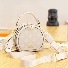 Factory New Trendy Small Handbags 2024 Women's Bag Printed Casual Large Single Strap Small Round Bag One Piece Drop Shipping
