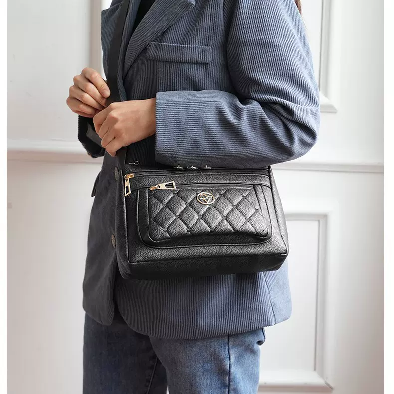 包包夏季款女百搭单肩包中老年大容量斜挎包pu女包质感小方包批发