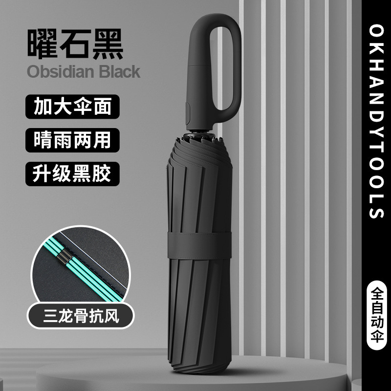 超大号雨伞加大加厚加固男士双人三人伞晴雨两用手动折叠遮阳伞|undefined