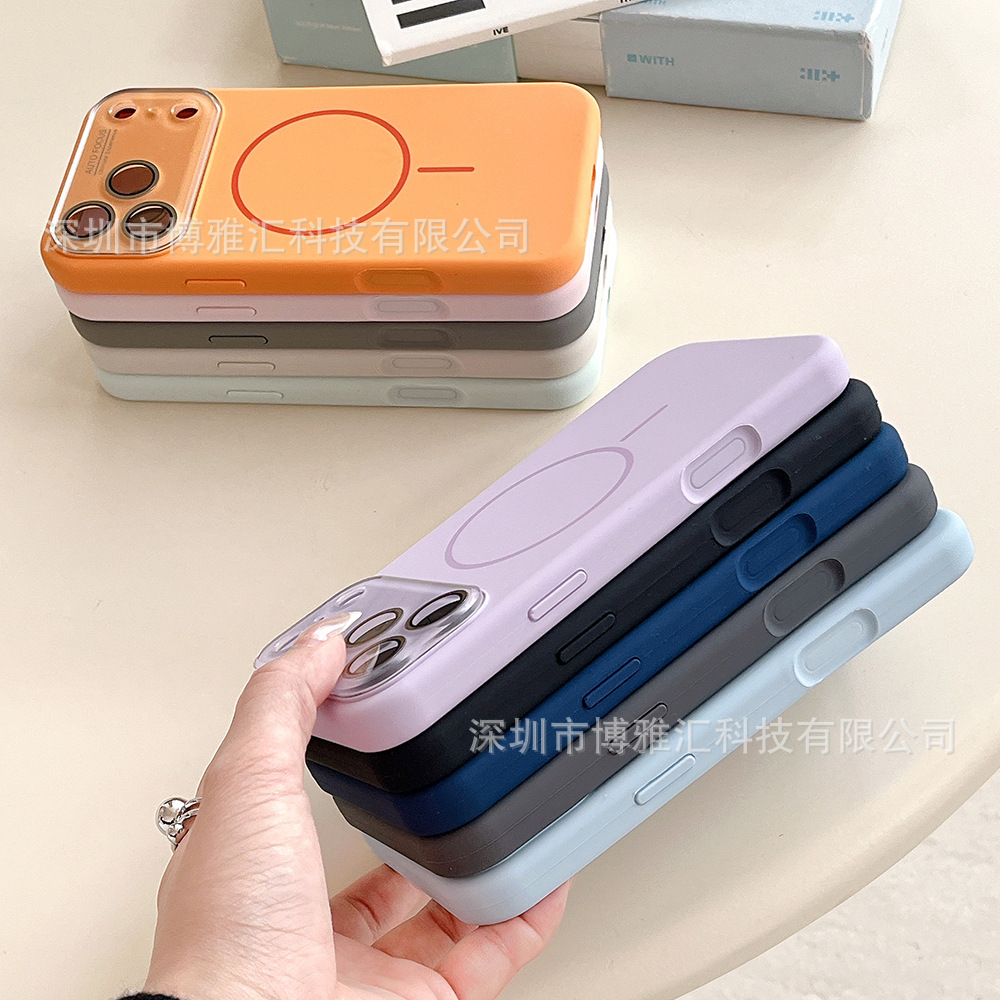 Aplicable para iphone16promax gran ventana líquido magnético adsorbente de aluminio Apple 17 / 15 cubierta de cubierta protectora integral