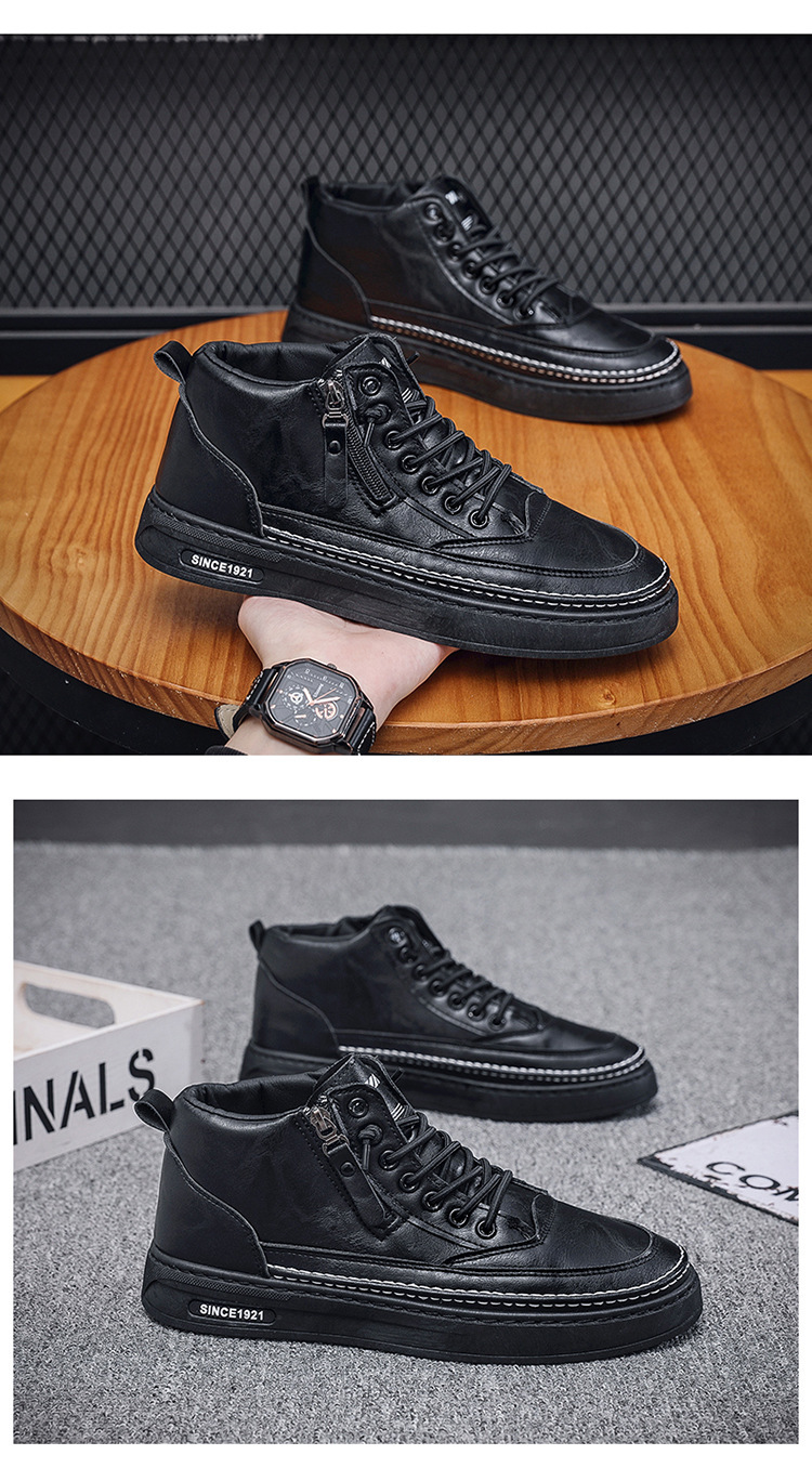 Herren Sommer und Herbst Neue Martin High Top Board Trend Vielseitige schwarze Arbeitskleidung Stiefel Sport Freizeitschuhe Männer_voghion.com