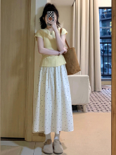 波點半身裙女夏季2025新款高腰a字顯瘦中長款法式小個子白色傘裙