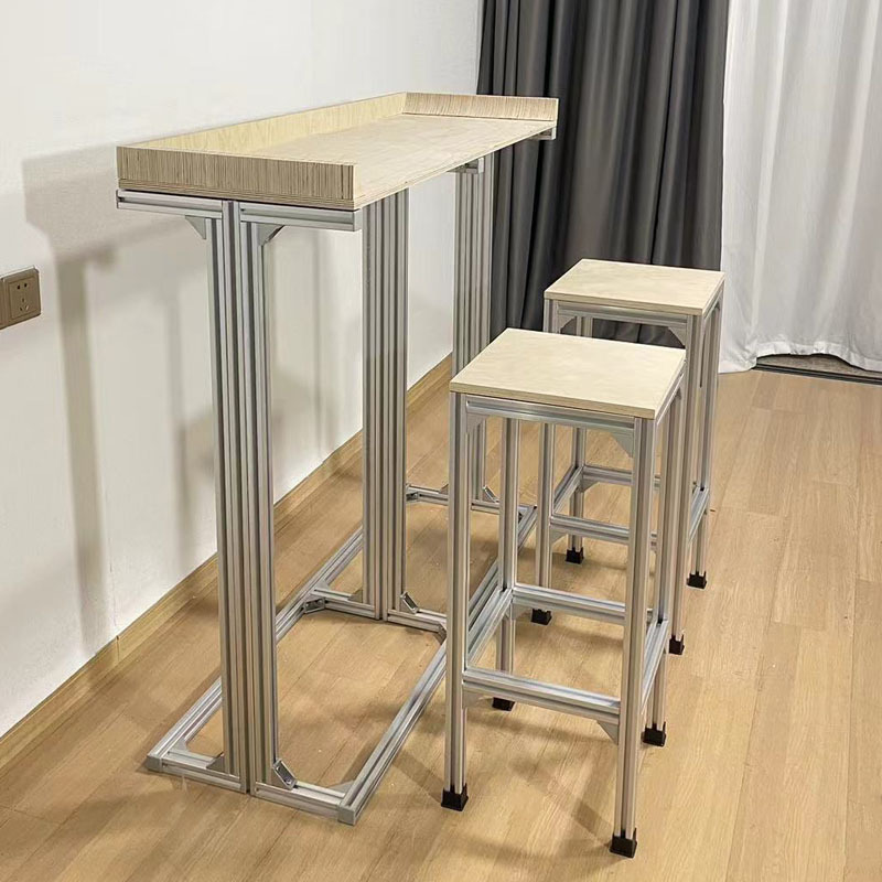 Bar Bar Table Cafe Table and Chair Internet Celebre Combination High Table Birch Solid Wood Long Table Simple Household Square