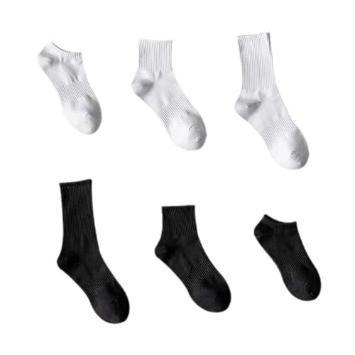 Pure cotton socks mid-tube men and women couples black and white short tube high long ins simple basketball running sports leisure socks