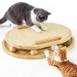 跨境剑麻猫抓板木质猫抓板小猫逗乐玩具猫咪磨甲板木制宠物逗猫板