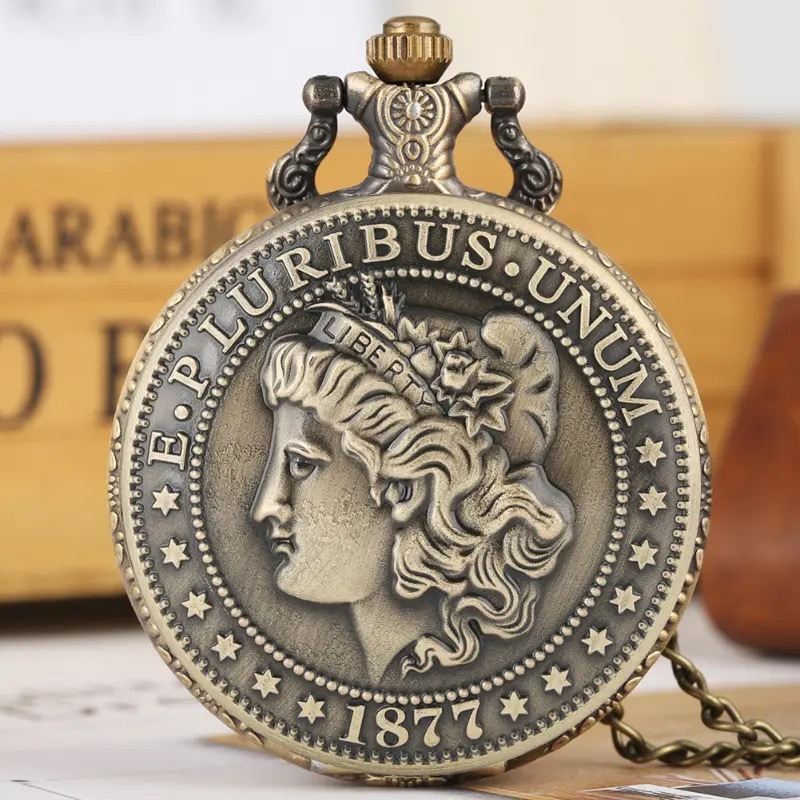 60g Weight Plastic Mirror Material Pocket Watch Classification Pointer Display Type Round Dial Shape Holiday, Daily Occasion Quartz Movement Geometric Pattern All Seasons Season Unisex Gender Vintage Style Style Vintage Style Geometric Quartz Pocket Watch 1