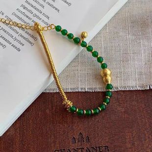 Original "Rainy Afternoon" New Chinese Style Chalcedony Sand Gold Gourd Dragonfly Bracelet Ethnic Style Versatile Bracelet Gift