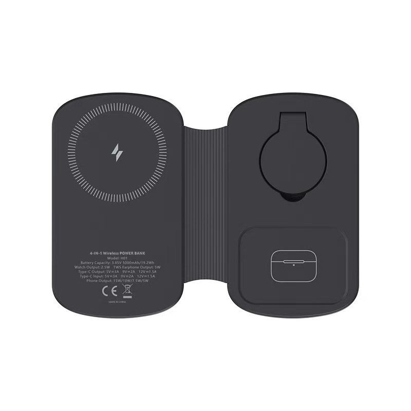 Nuevo cargador inalámbrico magnético, portátil y plegable, adecuado para teléfonos móviles, auriculares y relojes, cargador inalámbrico tres en uno