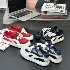 6681 鞋子2025夏季新款韩版ins板鞋拼色软底好穿舒适女鞋潮流百搭