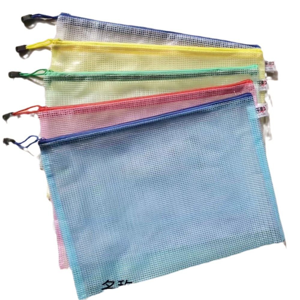 Bolsa de archivo de malla transparente A4 PVC zipper bolsas de papel de prueba bolsas de archivos de mano estudiantes papelería suministros de oficina