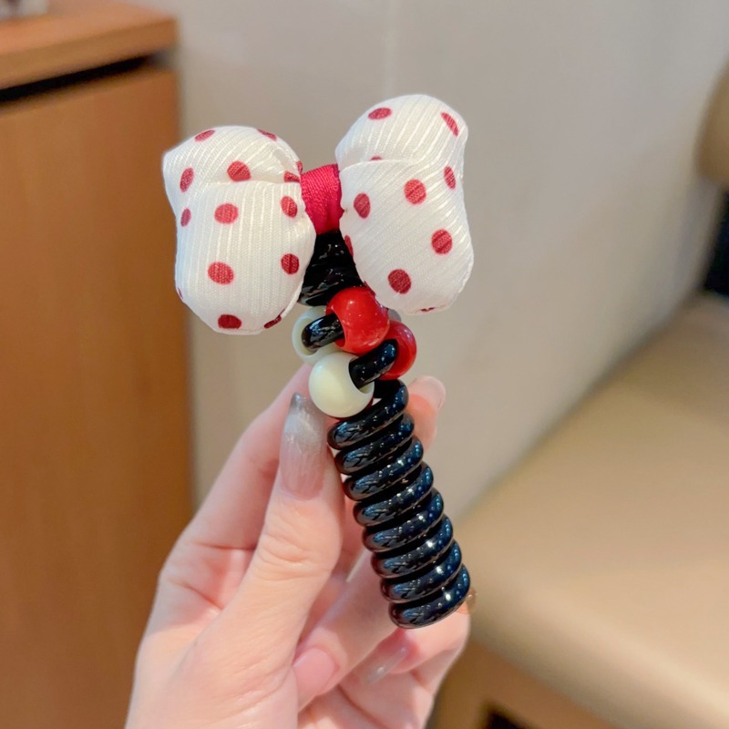 Anchor coreano arco de sangarra punto ondulado línea telefónica anillo de cabello para niños de alto nivel no lastimar el cabello burbuja de cola de caballo trenza
