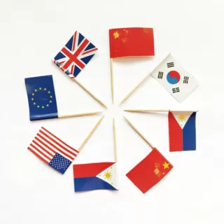 各国国旗装饰签铜版纸国旗牙签 国庆派对蛋糕插牌 水果签桌面摆件