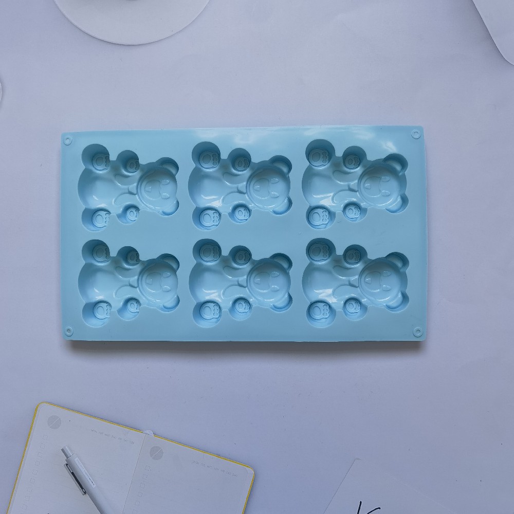 6 Big Bear 141 molde de silicona pastel helado pudín molde de postre jabón utensilios