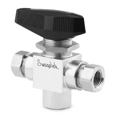 SS-83XPF4 swagelok 3件式高压3通 球阀，PEEK阀座， 1/4 in. NPT