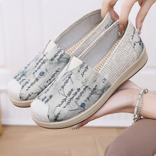 Spring and Summer New Arrival Cloth Shoes Breathable Instagram Popular Fisherman Shoes Low-top Comfortable Non-slip Mother Shoes Soft Sole All-match