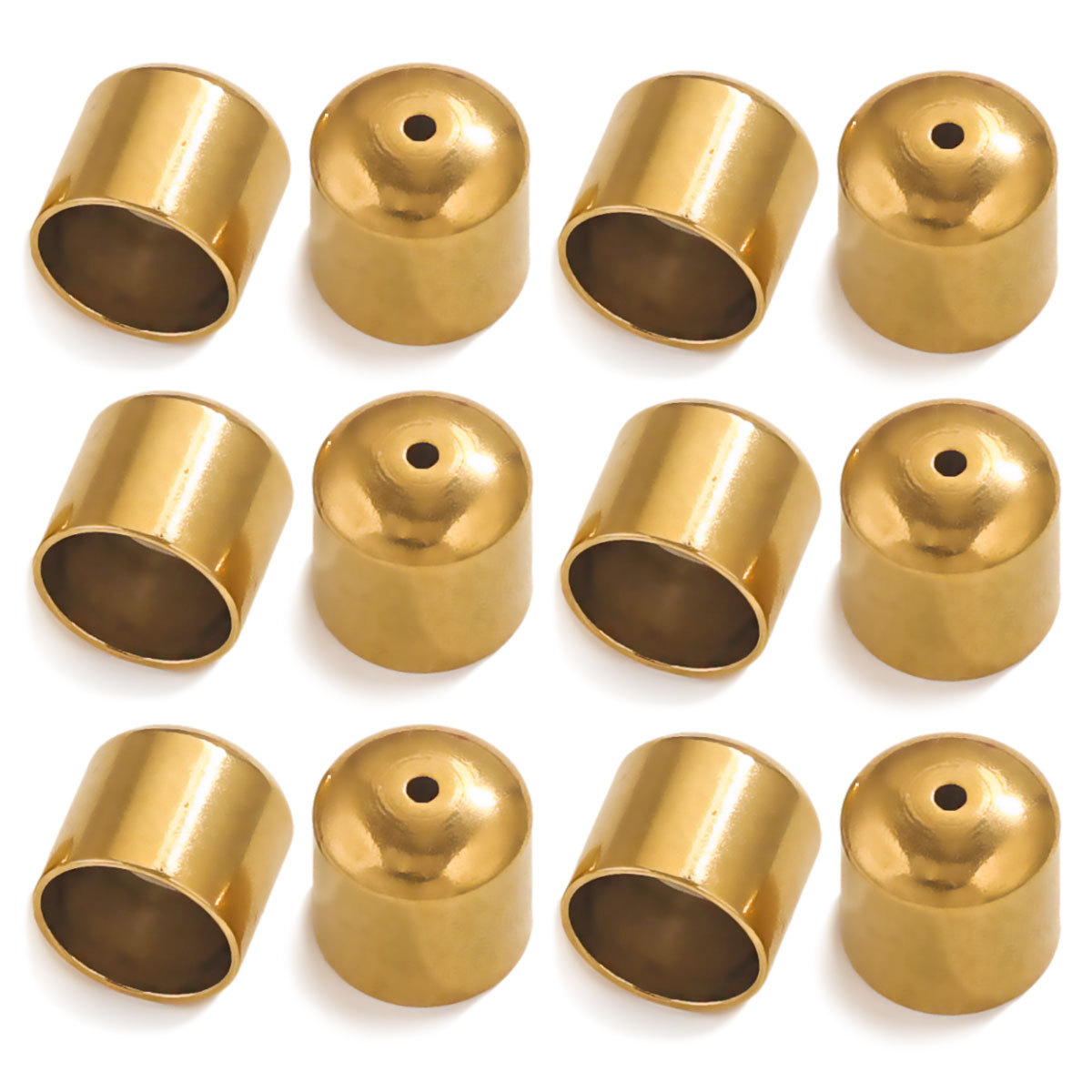 Plating Design 10 PCS/Package 7 * 8mm Hole 6~9.9mm 304 Stainless Steel Fish CAP Head Accessories Beads Jewelry Buckle