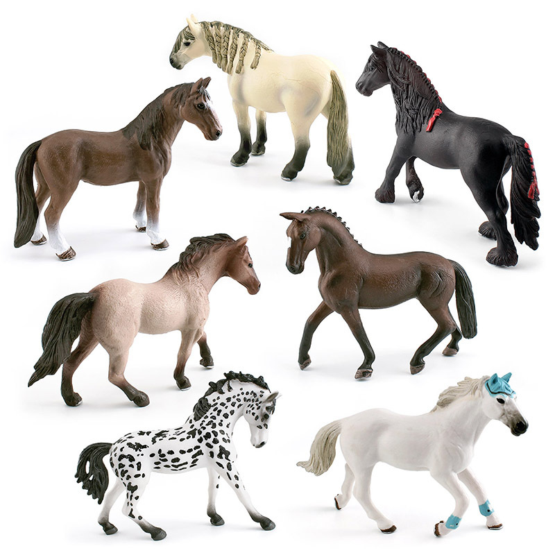 Transfronteriza simulación cognitiva de los niños quartma apalossa mano caballo animal corcel modelo adornos estáticos