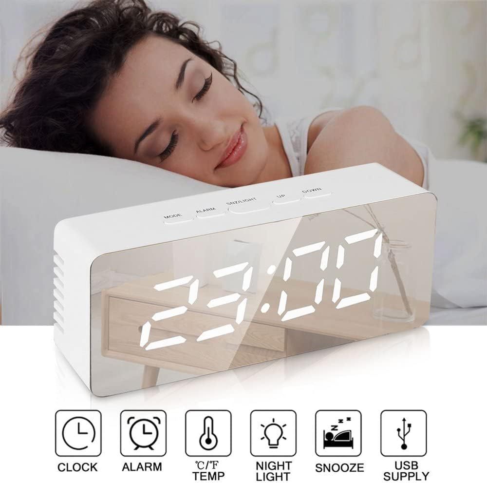 Simple ins estilo LED digital espejo electrónico despertador escritorio pequeño reloj despertador para estudiantes niños reloj electrónico al por mayor