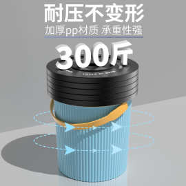 多功能彩色整理收纳桶玩具垃圾桶钓鱼桶塑料有盖清洁洗衣桶收纳凳