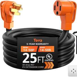 NEMA 14-50P 至 14-50R ETL 认证 4 爪 250V 重型带手柄线收纳器