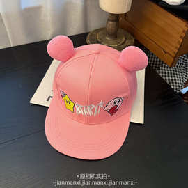 Y2K甜酷x星之卡比粉色帽子平檐鸭舌帽女生潮流小众可调节棒球帽潮