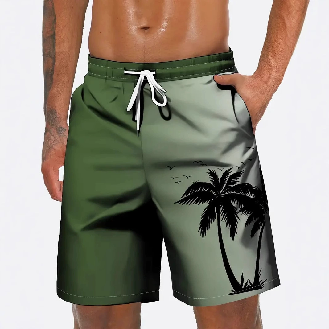 Новые летние мужские пляжные шорты с 3D-цифровой принтом свободные повседневные укороченные брюки