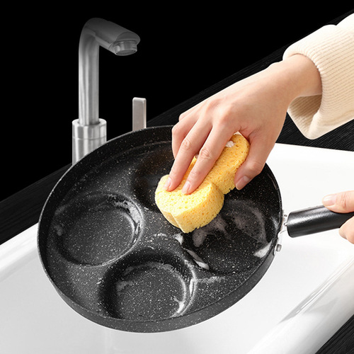 Y Omelette Pot Mini Four-hole Flat-bottomed Frying Pan Battery Stove Breakfast Pot Egg Dumplings Non-stick Pan Maifan Stone Pancake Mold