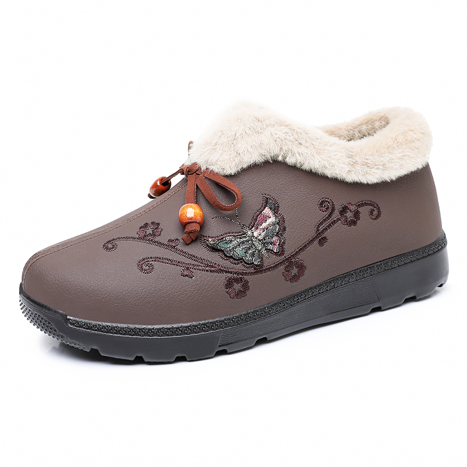 Zapatos de algodón de invierno para mujeres, botas de nieve cálidas, botas de algodón gruesas para hombres mayores, botas de algodón suaves, botas de mujer cómodas, botas de algodón ligeras y versátiles