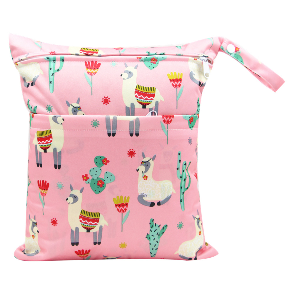 Asenappy bolsa de pañales 30*36cm bebé doble cremallera impresión impermeable bolsa de pañales cien tipos de impresión en stock
