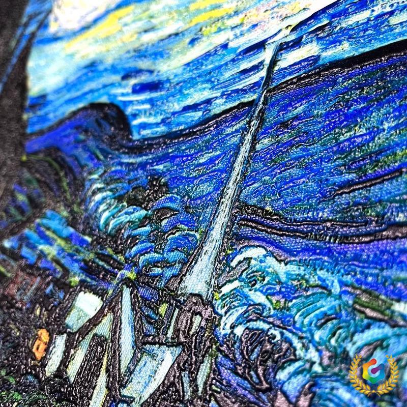 ✅3D浮雕肌理画打印油画UV喷绘肌理油画芯挂画宣绒布立体画厂家直